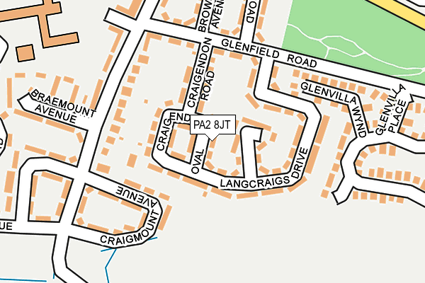 PA2 8JT map - OS OpenMap – Local (Ordnance Survey)