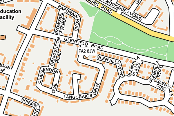 PA2 8JW map - OS OpenMap – Local (Ordnance Survey)