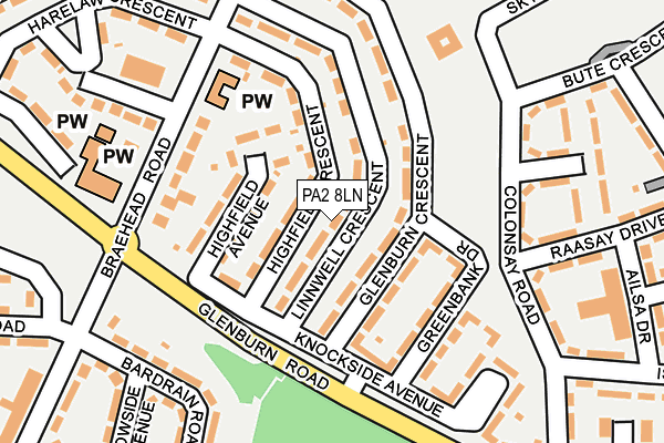 PA2 8LN map - OS OpenMap – Local (Ordnance Survey)