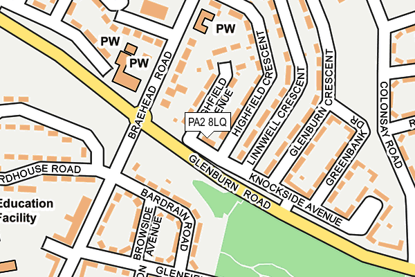 PA2 8LQ map - OS OpenMap – Local (Ordnance Survey)