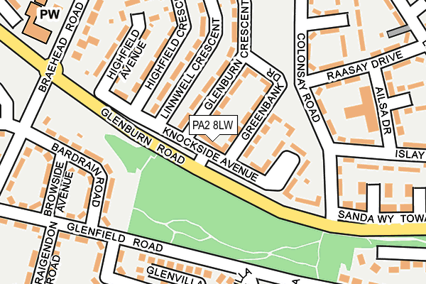 PA2 8LW map - OS OpenMap – Local (Ordnance Survey)