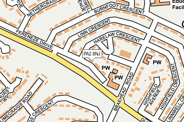 PA2 8NJ map - OS OpenMap – Local (Ordnance Survey)