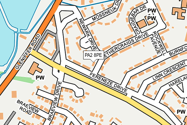 PA2 8PE map - OS OpenMap – Local (Ordnance Survey)