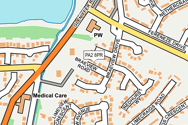 PA2 8PR map - OS OpenMap – Local (Ordnance Survey)