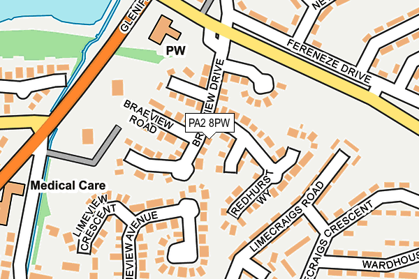PA2 8PW map - OS OpenMap – Local (Ordnance Survey)
