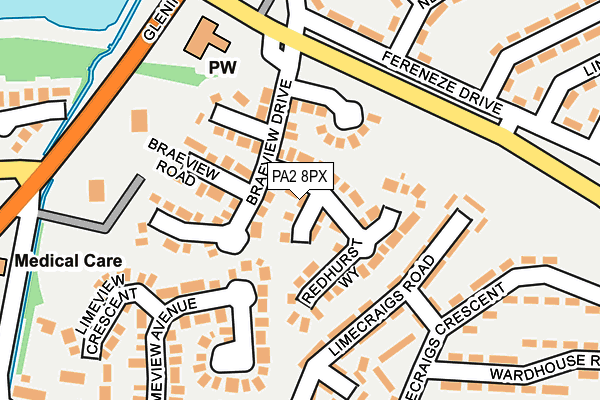 PA2 8PX map - OS OpenMap – Local (Ordnance Survey)