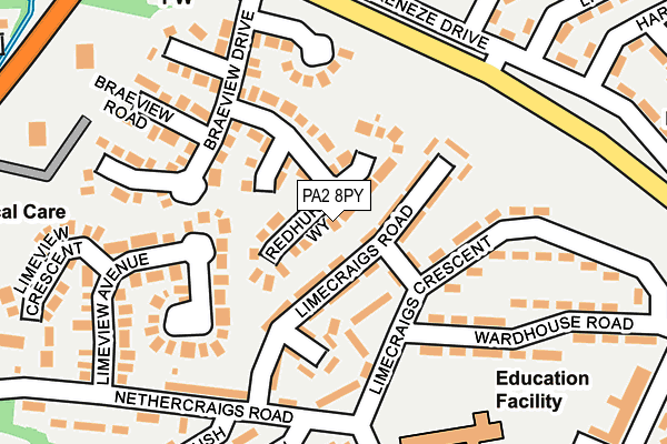 PA2 8PY map - OS OpenMap – Local (Ordnance Survey)