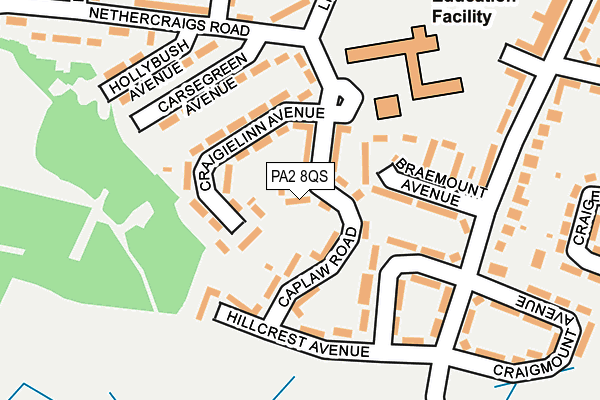 PA2 8QS map - OS OpenMap – Local (Ordnance Survey)