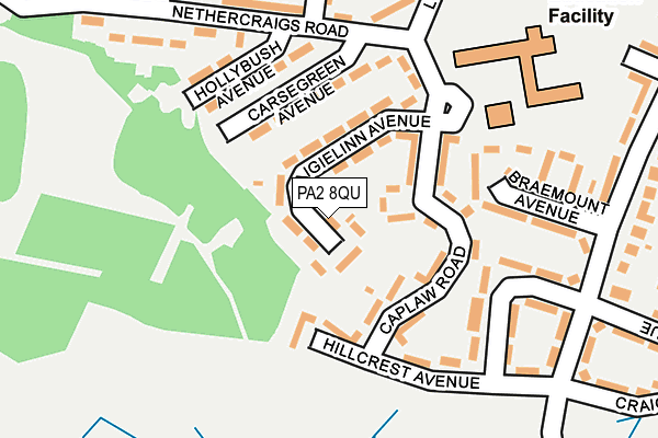 PA2 8QU map - OS OpenMap – Local (Ordnance Survey)