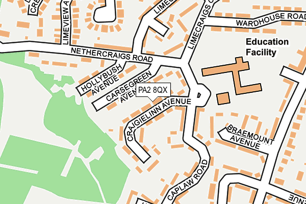 PA2 8QX map - OS OpenMap – Local (Ordnance Survey)