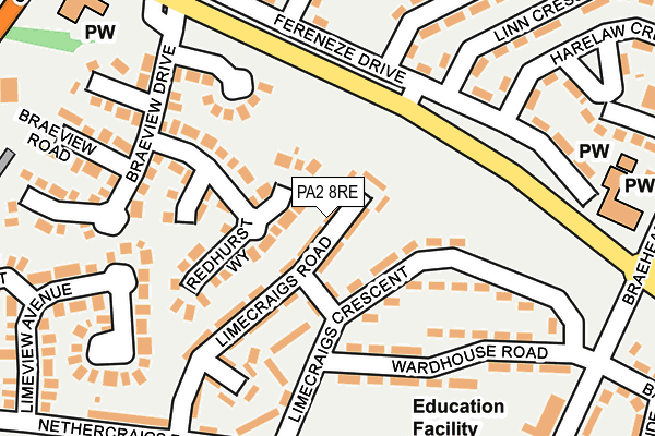 PA2 8RE map - OS OpenMap – Local (Ordnance Survey)