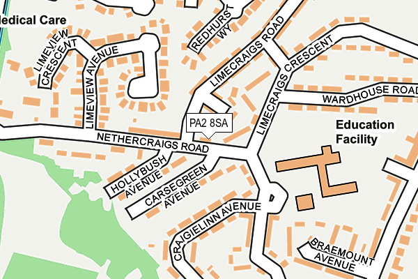 PA2 8SA map - OS OpenMap – Local (Ordnance Survey)