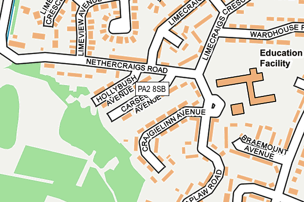 PA2 8SB map - OS OpenMap – Local (Ordnance Survey)