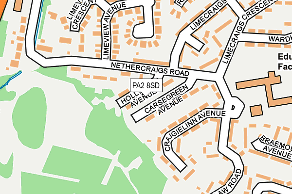 PA2 8SD map - OS OpenMap – Local (Ordnance Survey)