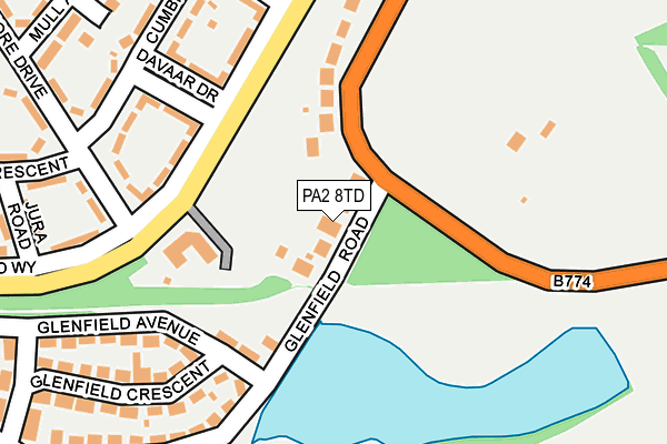 PA2 8TD map - OS OpenMap – Local (Ordnance Survey)
