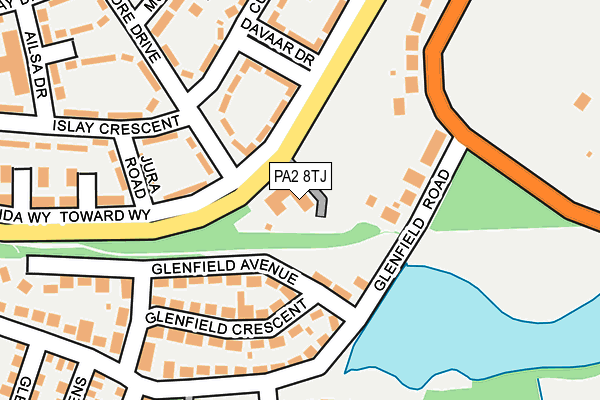 PA2 8TJ map - OS OpenMap – Local (Ordnance Survey)