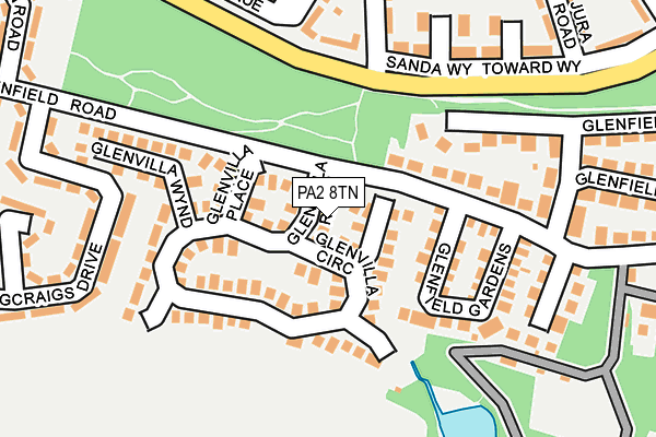 PA2 8TN map - OS OpenMap – Local (Ordnance Survey)