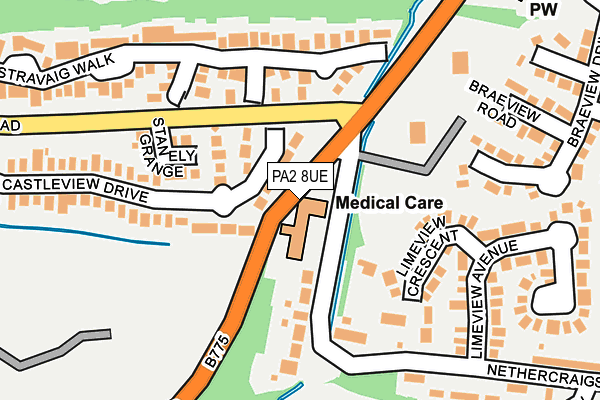 PA2 8UE map - OS OpenMap – Local (Ordnance Survey)