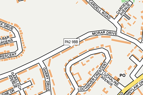 PA2 9BB map - OS OpenMap – Local (Ordnance Survey)