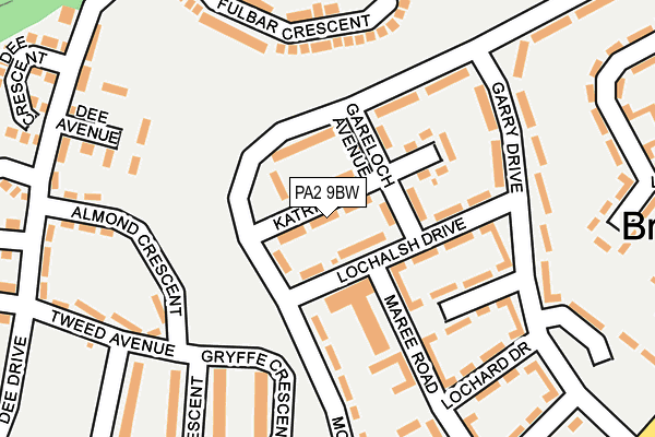 PA2 9BW map - OS OpenMap – Local (Ordnance Survey)