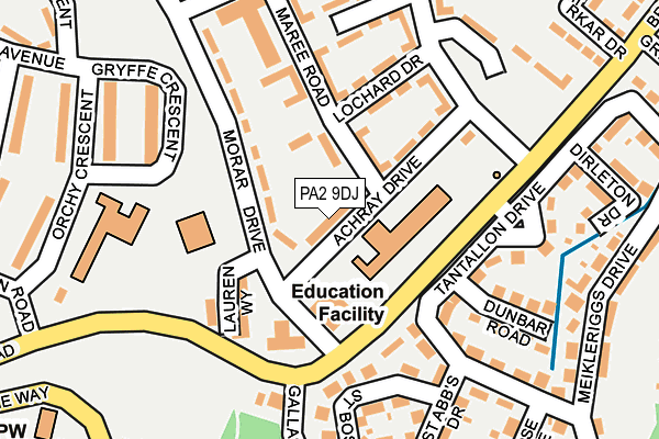 PA2 9DJ map - OS OpenMap – Local (Ordnance Survey)