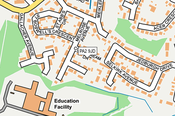 PA2 9JD map - OS OpenMap – Local (Ordnance Survey)