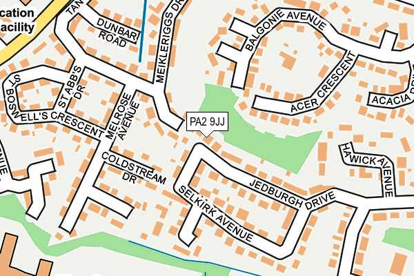 PA2 9JJ map - OS OpenMap – Local (Ordnance Survey)