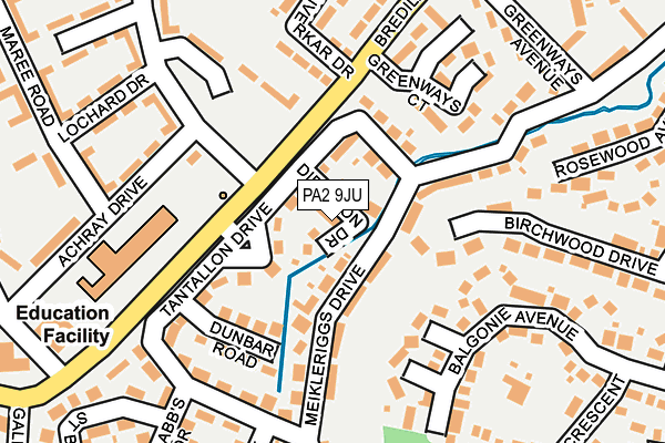PA2 9JU map - OS OpenMap – Local (Ordnance Survey)