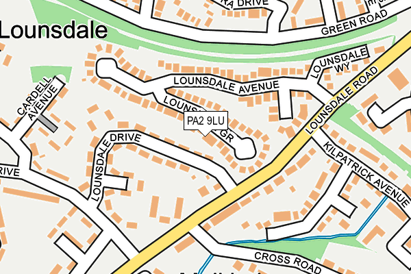 PA2 9LU map - OS OpenMap – Local (Ordnance Survey)