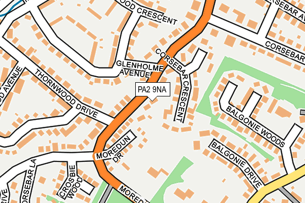 PA2 9NA map - OS OpenMap – Local (Ordnance Survey)