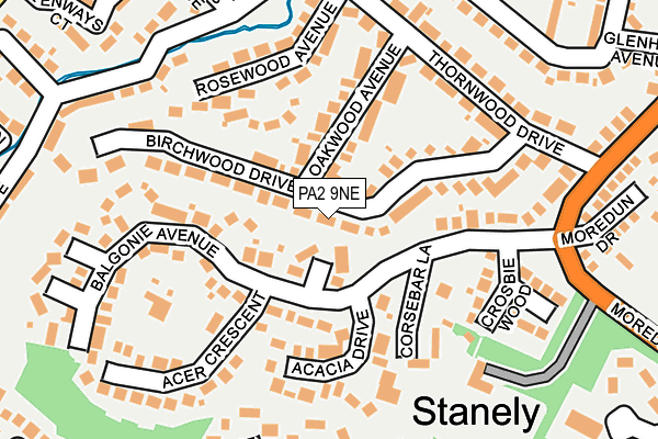 PA2 9NE map - OS OpenMap – Local (Ordnance Survey)