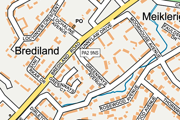 PA2 9NS map - OS OpenMap – Local (Ordnance Survey)