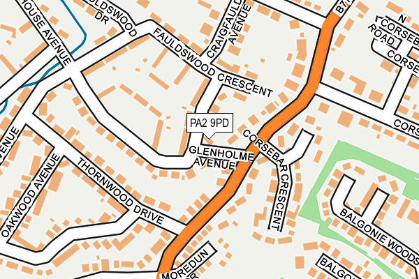 PA2 9PD map - OS OpenMap – Local (Ordnance Survey)