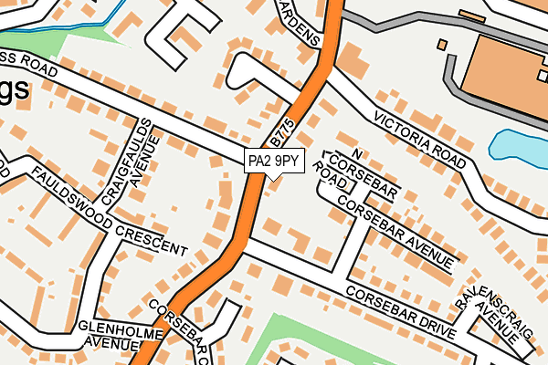 PA2 9PY map - OS OpenMap – Local (Ordnance Survey)