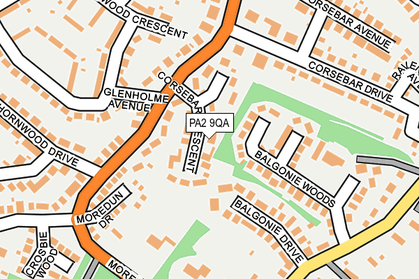 PA2 9QA map - OS OpenMap – Local (Ordnance Survey)