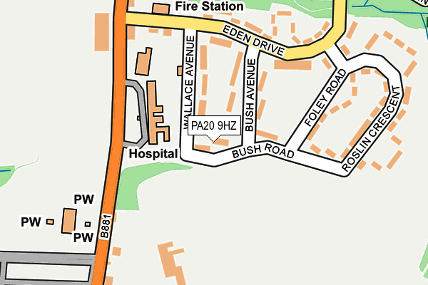 PA20 9HZ map - OS OpenMap – Local (Ordnance Survey)
