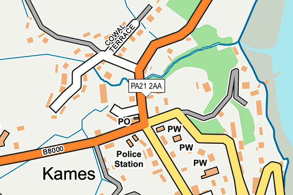 PA21 2AA map - OS OpenMap – Local (Ordnance Survey)