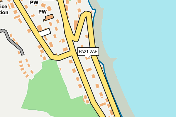 PA21 2AF map - OS OpenMap – Local (Ordnance Survey)