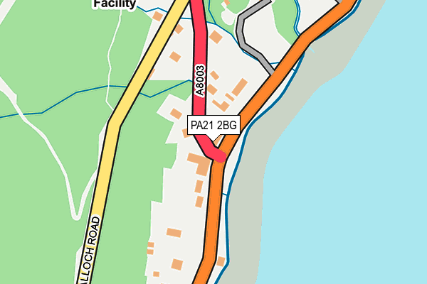 PA21 2BG map - OS OpenMap – Local (Ordnance Survey)