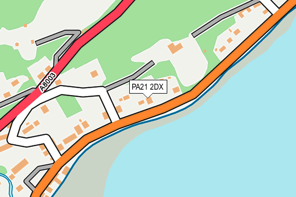 PA21 2DX map - OS OpenMap – Local (Ordnance Survey)