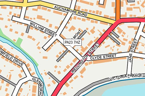 PA23 7HZ map - OS OpenMap – Local (Ordnance Survey)