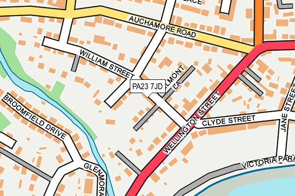 PA23 7JD map - OS OpenMap – Local (Ordnance Survey)