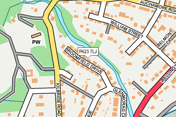 PA23 7LJ map - OS OpenMap – Local (Ordnance Survey)