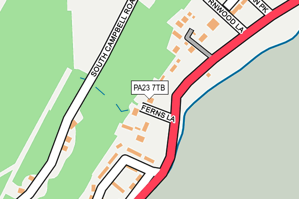 PA23 7TB map - OS OpenMap – Local (Ordnance Survey)