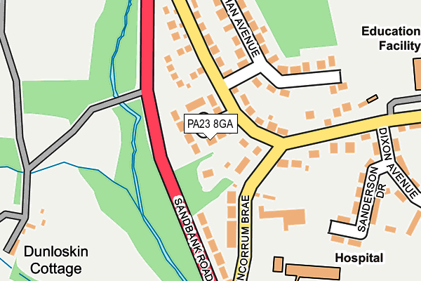 PA23 8GA map - OS OpenMap – Local (Ordnance Survey)