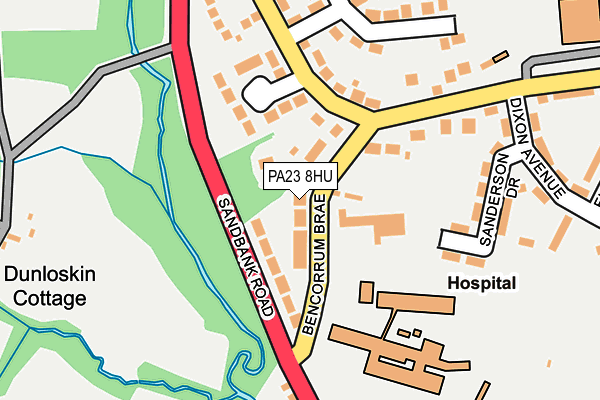 PA23 8HU map - OS OpenMap – Local (Ordnance Survey)