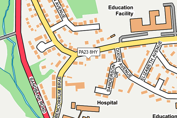 PA23 8HY map - OS OpenMap – Local (Ordnance Survey)