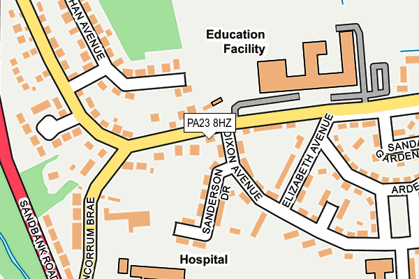 PA23 8HZ map - OS OpenMap – Local (Ordnance Survey)