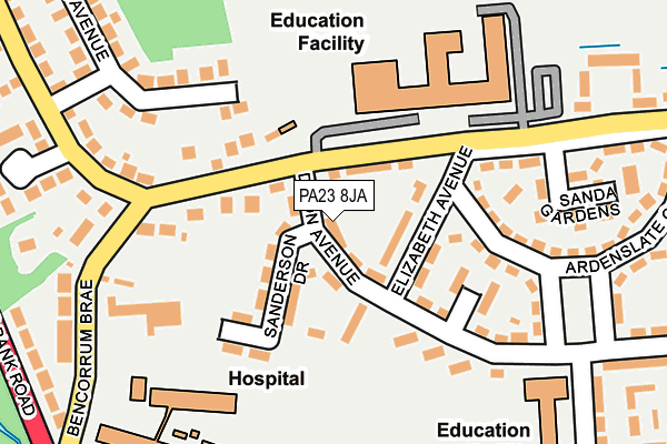 PA23 8JA map - OS OpenMap – Local (Ordnance Survey)