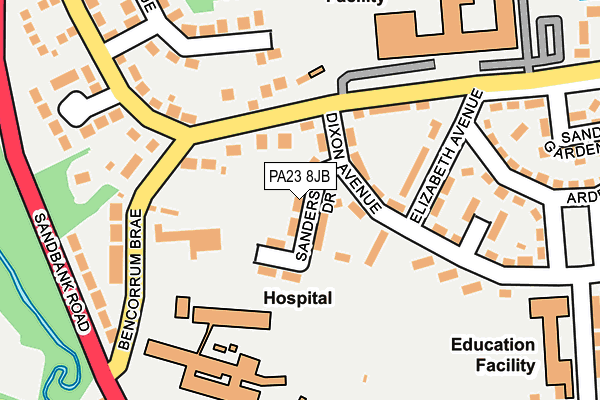 PA23 8JB map - OS OpenMap – Local (Ordnance Survey)